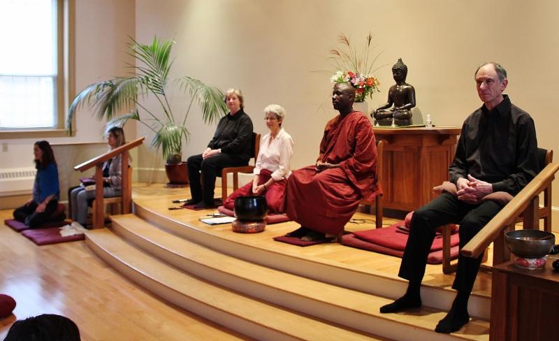 Joseph Goldstein in a retreat hall