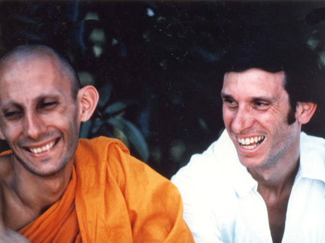 L to R: Jack Kornfield and Joseph Goldstein. Jack ordained twice in Thailand with Ajahn Chah.