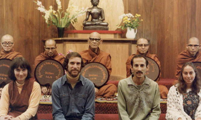 In 1979, Burmese master Ven. Mahasi Sayadaw (back row center), held a teaching authorization ceremony with our founders.