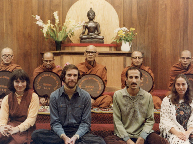 In 1979, Burmese master Ven. Mahasi Sayadaw (back row center), held a teaching authorization ceremony with our founders.