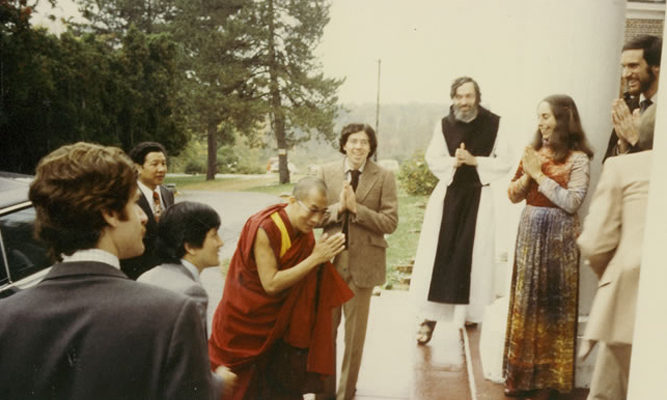 IMS welcomes His Holiness the Dalai Lama to the center in 1979.