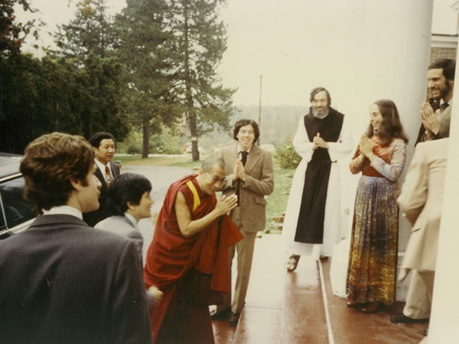 IMS welcomes His Holiness the Dalai Lama to the center in 1979.