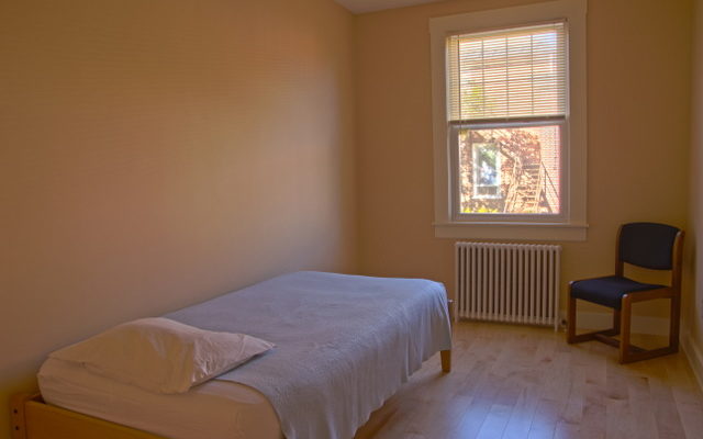 One of the newly-renovated, peaceful bedrooms in the Retreat Center’s Karuna House (formerly the Catskills).