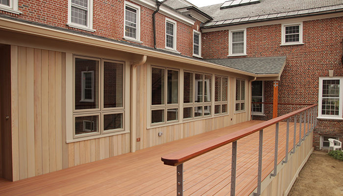 Another upgrade to the Retreat Center dining room involved the construction of an outdoor deck.