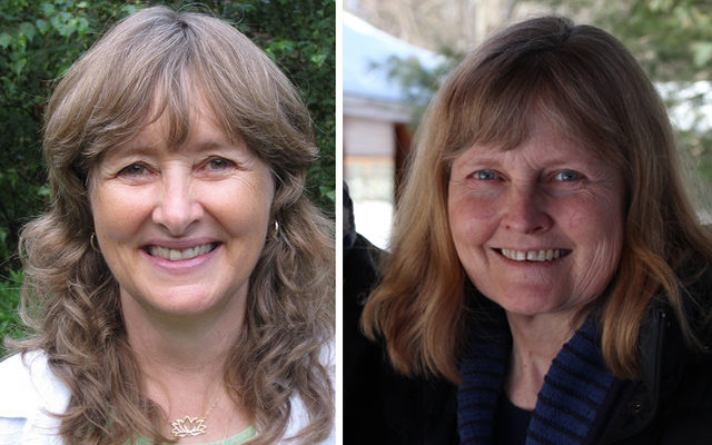 Myoshin Kelley (L) was the Forest Refuge’s first Teacher-in-Residence when it opened in 2003. She remained there until late 2009. Sky Dawson (R) replaced her in 2010.