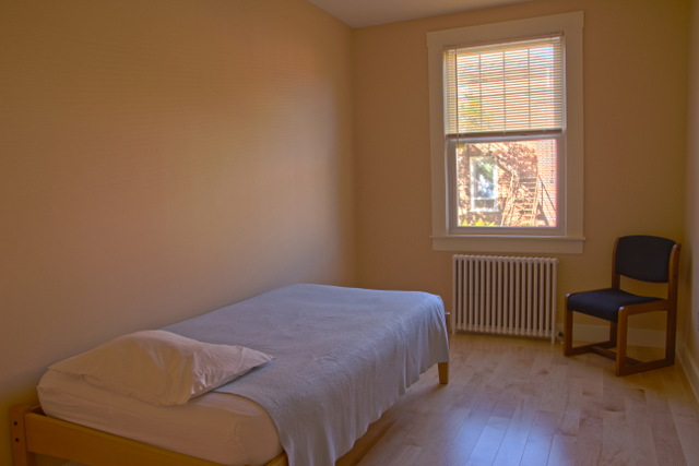 One of the newly-renovated, peaceful bedrooms in the Retreat Center’s Karuna House (formerly the Catskills).