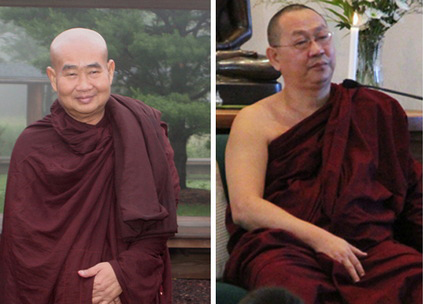 Revered Asian monastics have continued to offer the teachings at IMS.  Shown here are Pa Auk Sayadaw (L), and Sayadaw U Tejaniya (R). 