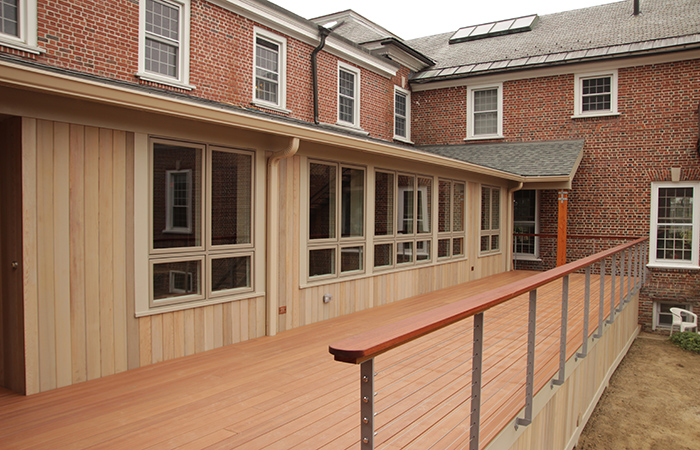 	Another upgrade to the Retreat Center dining room involved the construction of an outdoor deck. 