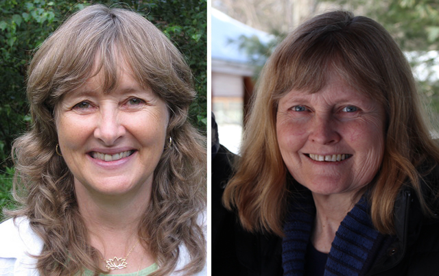 Myoshin Kelley (L) was the Forest Refuge’s first Teacher-in-Residence when it opened in 2003. She remained there until late 2009. Sky Dawson (R) replaced her in 2010.